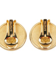 CHRISTIAN DIOR Emblem Round Circle Earring