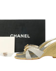CHANEL Coco Mark Marine Mules Sandals