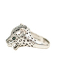Vintage-Style Leopard Motif Rhinestone Ring