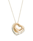 TIFFANY & CO. SV925 K18YG Double Open Heart Necklace