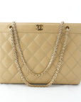 CHANEL 2000-2002 Matelassé Chain Tote Bag/Shoulder Bag
