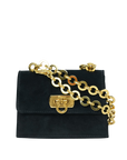 SALVATORE FERRAGAMO Suede Gancin Mini Shoulder Bag