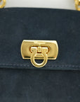 SALVATORE FERRAGAMO Suede Gancin Mini Shoulder Bag