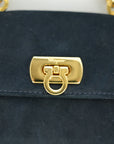 SALVATORE FERRAGAMO Suede Gancin Mini Shoulder Bag