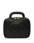 CHANEL 1996–1997 Caviar Leather Vanity Handbag / Shoulder Bag 2-Way