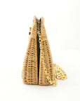 SALVATORE FERRAGAMO Gancini Rattan Shoulder Bag