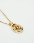 CHRISTIAN DIOR CD Oval Shape Logo Necklace