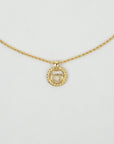 CHRISTIAN DIOR CD Logo Round Circle Necklace