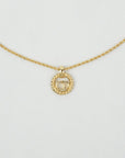 CHRISTIAN DIOR CD Logo Round Circle Necklace