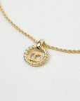 CHRISTIAN DIOR CD Logo Round Circle Necklace