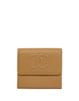 CHANEL 2003–2004 Coco Mark Caviar Leather Tri-Fold Wallet