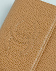 CHANEL 2003–2004 Coco Mark Caviar Leather Tri-Fold Wallet
