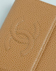 CHANEL 2003–2004 Coco Mark Caviar Leather Tri-Fold Wallet