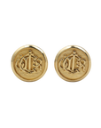 CHRISTIAN DIOR Emblem Round Circle Earring
