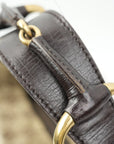 GUCCI Canvas Leather Brown With Gold Hardware Shoulder Bag