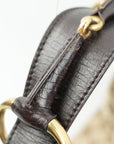 GUCCI Canvas Leather Brown With Gold Hardware Shoulder Bag