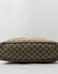 GUCCI Canvas Leather Brown With Gold Hardware Shoulder Bag