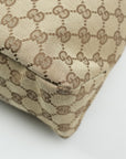GUCCI Canvas Leather Brown With Gold Hardware Shoulder Bag