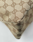 GUCCI Canvas Leather Brown With Gold Hardware Shoulder Bag