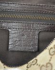 GUCCI Canvas Leather Brown With Gold Hardware Shoulder Bag