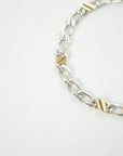 TIFFANY & CO. SV925 K18YG Combo Figaro Chain Bracelet