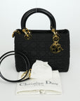 CHRISTIAN DIOR Lady Dior Medium Handbag / Shoulder bag 2Way