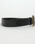 CHANEL Coco Mark Chain Caviar Leather Buckle Belt