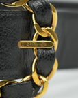 CHANEL Coco Mark Chain Caviar Leather Buckle Belt
