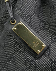 Gucci Gray GG Canvas Bamboo Handbag