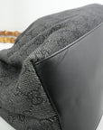 Gucci Gray GG Canvas Bamboo Handbag