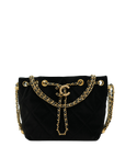 CHANEL Velvet Bucket Shoulder Bag