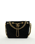 CHANEL Velvet Bucket Shoulder Bag