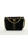 CHANEL Velvet Bucket Shoulder Bag