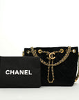 CHANEL Velvet Bucket Shoulder Bag