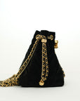 CHANEL Velvet Bucket Shoulder Bag