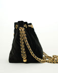 CHANEL Velvet Bucket Shoulder Bag