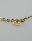 CHRISTIAN DIOR Logo Necklace Round Circle Pendant