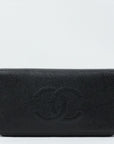 CHANEL 2003-2004 Caviar Skin Long Wallet