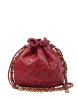 CHANEL 1986-1988 Drawstring Chain Ostrich Shoulder Bag