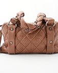 CHANEL 2005-2006 Brown/Silver Matelassé Handbag