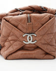 CHANEL 2005-2006 Brown/Silver Matelassé Handbag