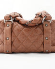 CHANEL 2005-2006 Brown/Silver Matelassé Handbag