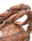 CHANEL 2005-2006 Brown/Silver Matelassé Handbag