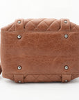 CHANEL 2005-2006 Brown/Silver Matelassé Handbag
