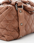 CHANEL 2005-2006 Brown/Silver Matelassé Handbag