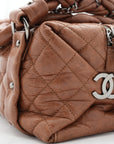 CHANEL 2005-2006 Brown/Silver Matelassé Handbag