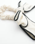 CHANEL Silk Ivory Black Scrunchie