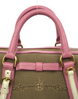 PRADA Logo Jacquard Boston Bag/Shoulder Bag 2-Way