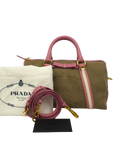 PRADA Logo Jacquard Boston Bag/Shoulder Bag 2-Way