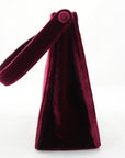 CHANEL 1996-1997 W Face Velour Mini Velour Bordeaux Gold Handbag